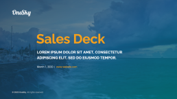 OneSky Sales Deck Slide 1